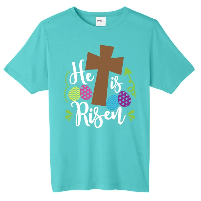 Easter He Is Risen Cross ChromaSoft Performance T-Shirt