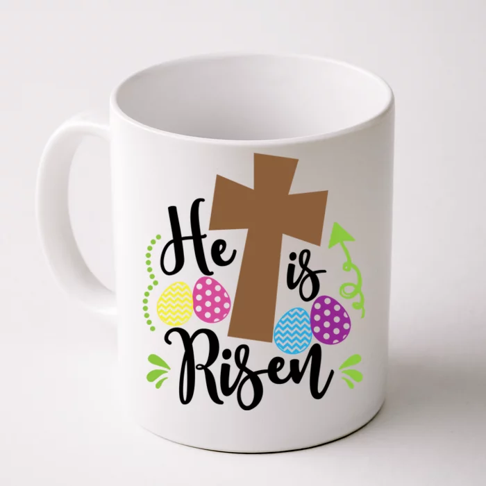 Easter He Is Risen Cross Front & Back Coffee Mug