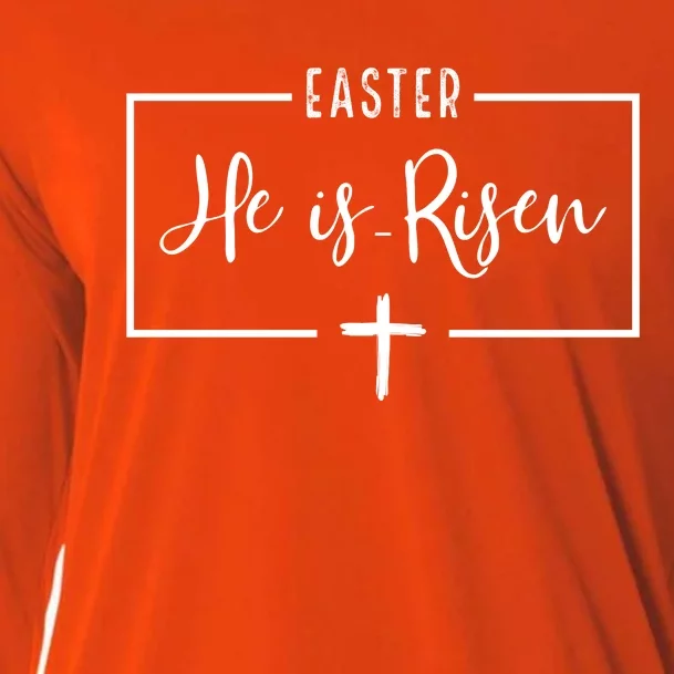 Easter He Is Risen Cross Christianity Cooling Performance Long Sleeve Crew