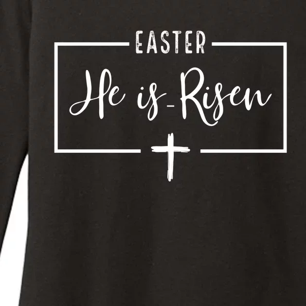 Easter He Is Risen Cross Christianity Womens CVC Long Sleeve Shirt