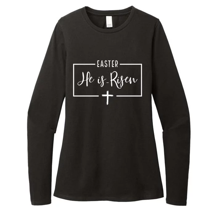 Easter He Is Risen Cross Christianity Womens CVC Long Sleeve Shirt