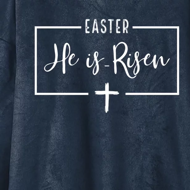 Easter He Is Risen Cross Christianity Hooded Wearable Blanket