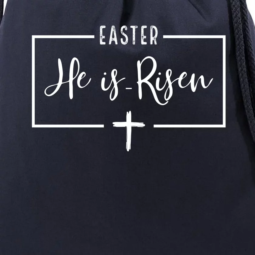 Easter He Is Risen Cross Christianity Drawstring Bag