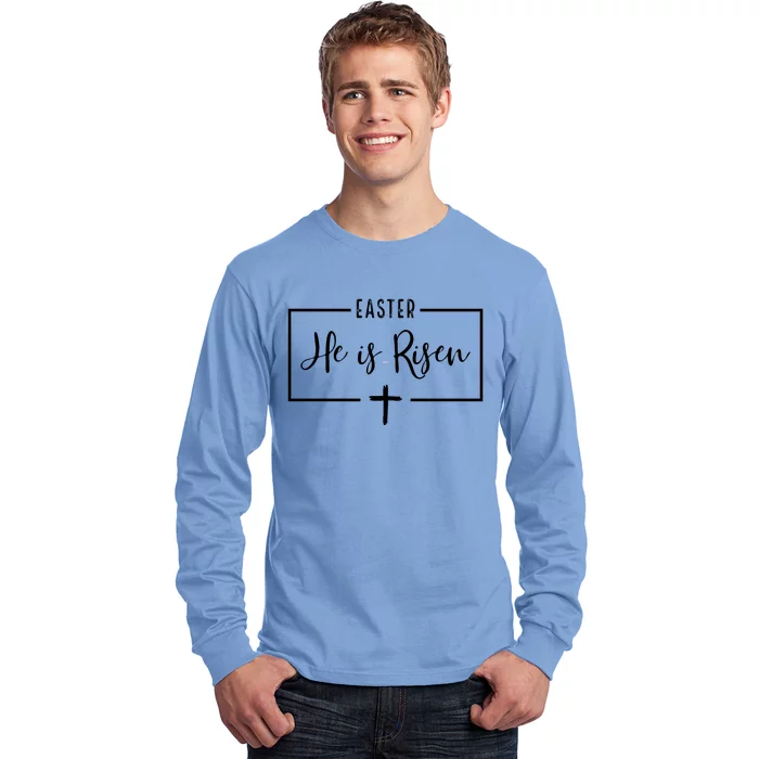 Easter He Is Risen Cross Christianity Long Sleeve Shirt