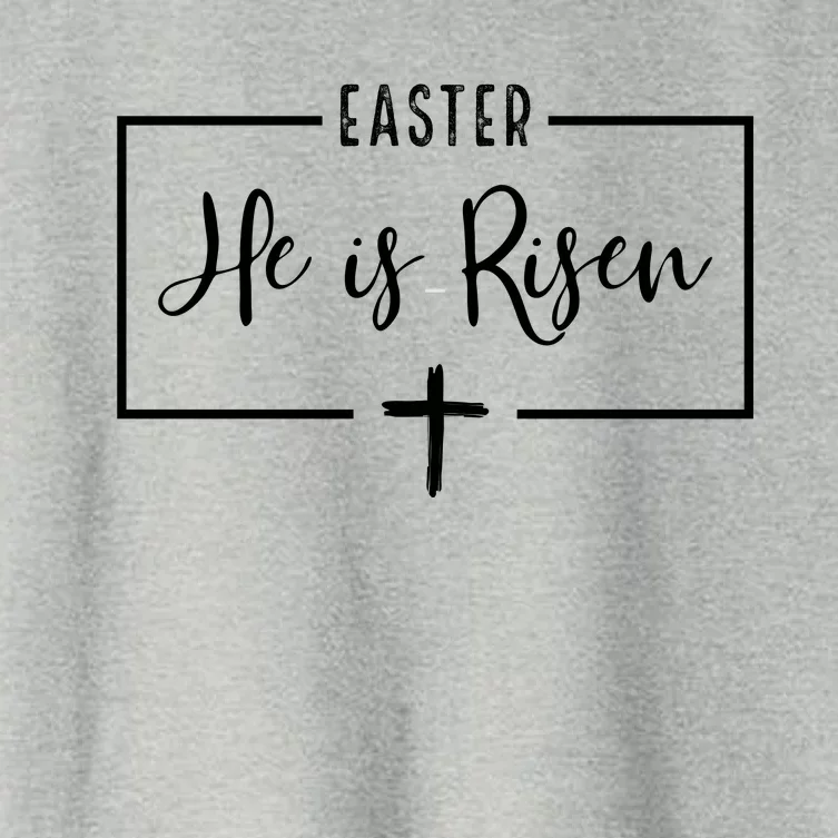 Easter He Is Risen Cross Christianity Women's Crop Top Tee