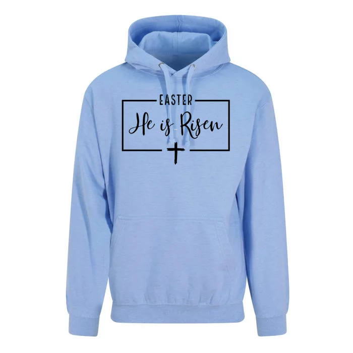 Easter He Is Risen Cross Christianity Unisex Surf Hoodie