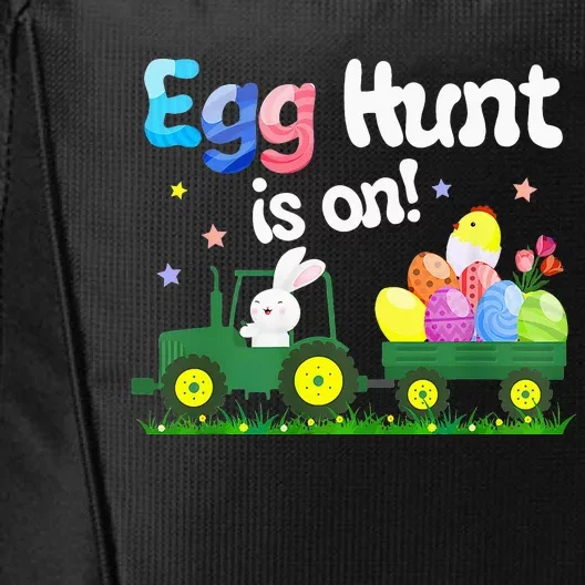 Egg Hunt Is On Tractor Funny Easter Bunny City Backpack