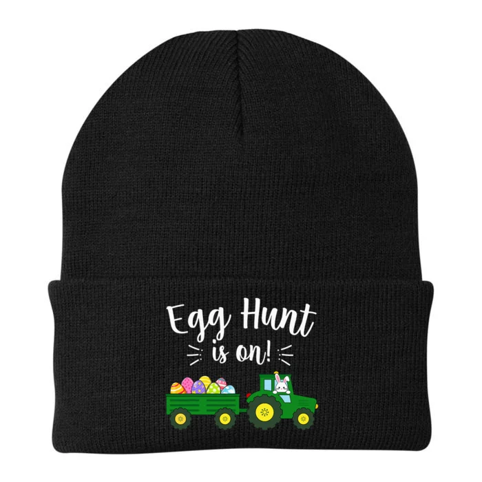 Egg Hunt Is On Tractor Easter Bunny rabbit Knit Cap Winter Beanie