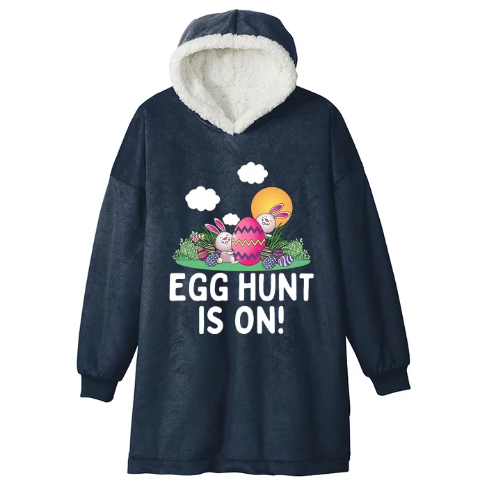 Egg Hunt Is On Funny Easter Bunny Hooded Wearable Blanket