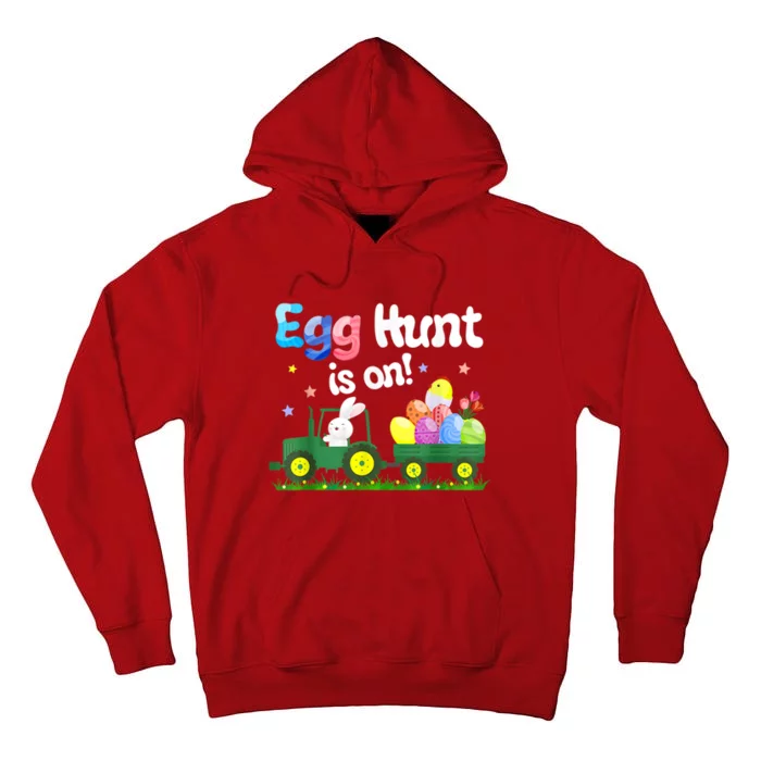 Egg Hunt Is On Tractor Funny Easter Bunny Tall Hoodie