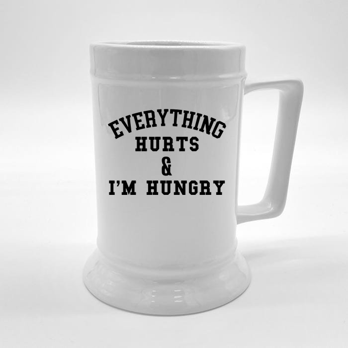 Everything Hurts Im Hungry Running Marathon Runner Front & Back Beer Stein