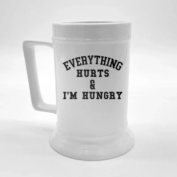 Everything Hurts Im Hungry Running Marathon Runner Front & Back Beer Stein