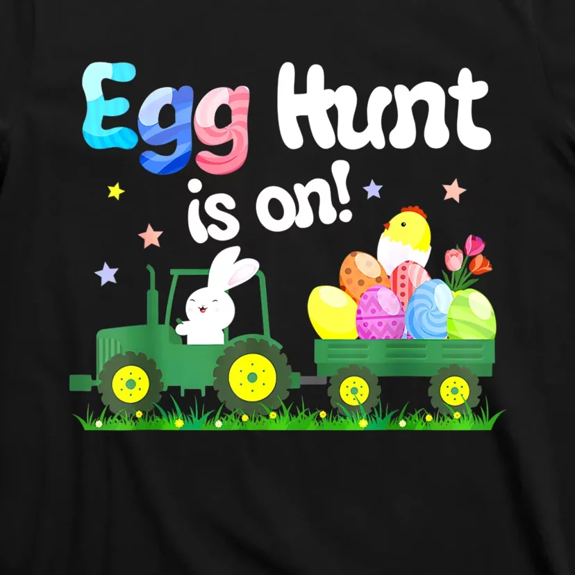 Egg Hunt Is On Tractor Funny Easter Bunny T-Shirt