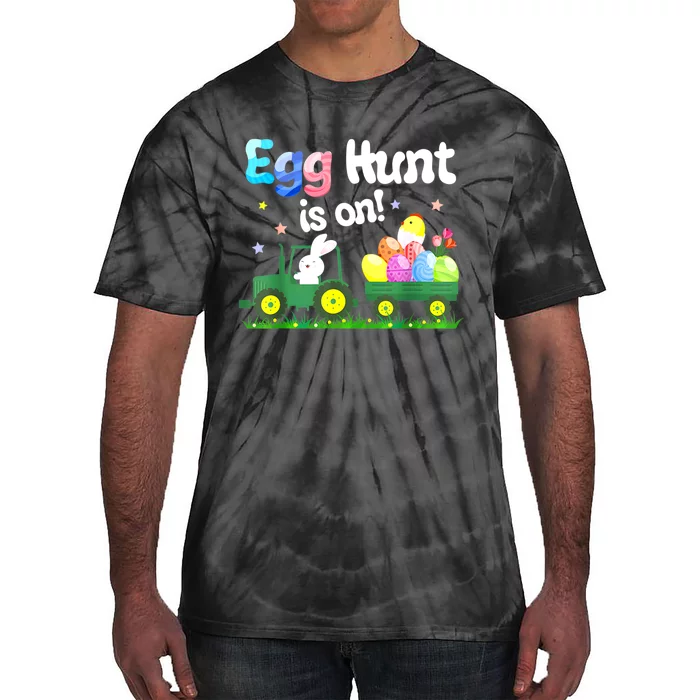 Egg Hunt Is On Tractor Funny Easter Bunny Tie-Dye T-Shirt