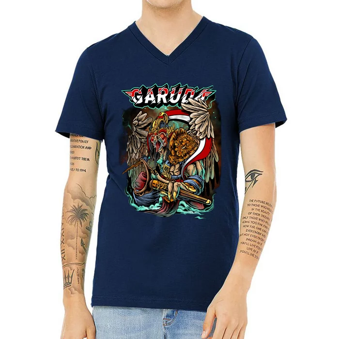 Eagle Holding Knife V-Neck T-Shirt