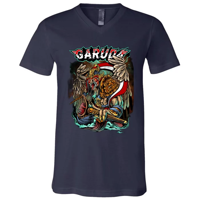 Eagle Holding Knife V-Neck T-Shirt