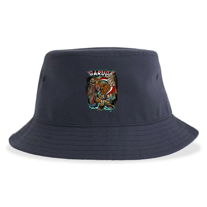 Eagle Holding Knife Sustainable Bucket Hat