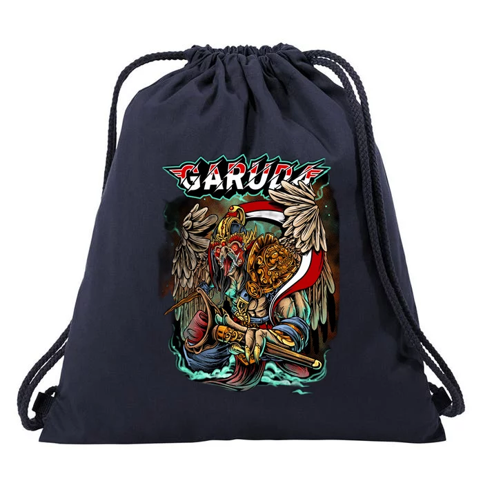 Eagle Holding Knife Drawstring Bag