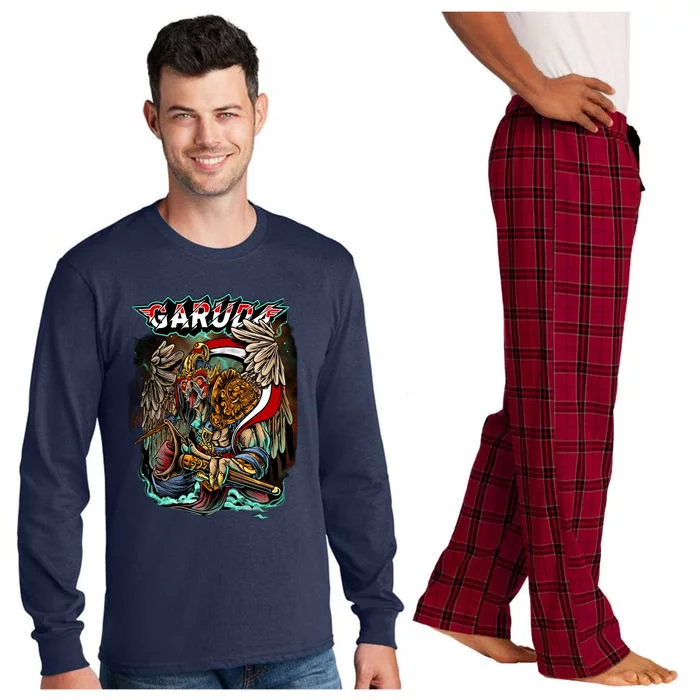 Eagle Holding Knife Long Sleeve Pajama Set