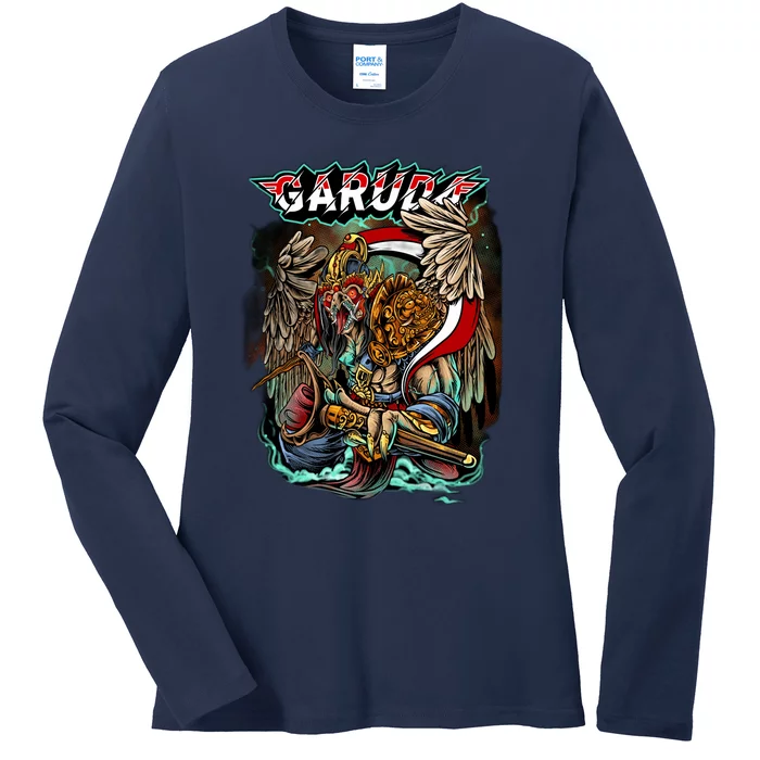 Eagle Holding Knife Ladies Long Sleeve Shirt