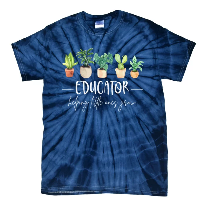 Educator Helping Lil’ Ones Grow Teacher Life Graduation Day Tie-Dye T-Shirt