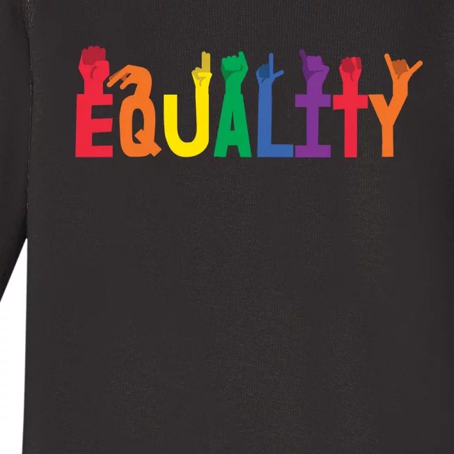 Equality Handsign Lgbtq Supporter Baby Long Sleeve Bodysuit