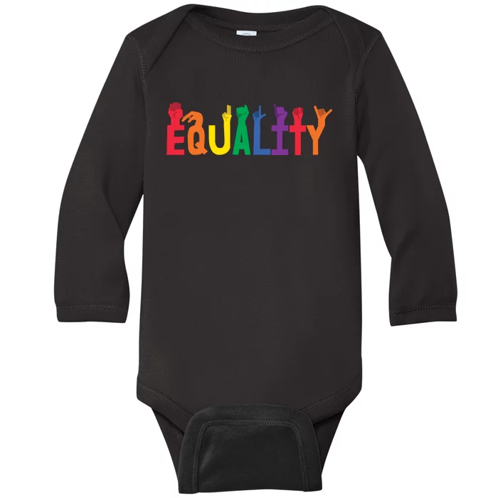 Equality Handsign Lgbtq Supporter Baby Long Sleeve Bodysuit