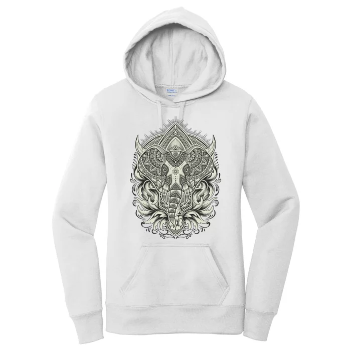 Elephant Head Mandala Women's Pullover Hoodie