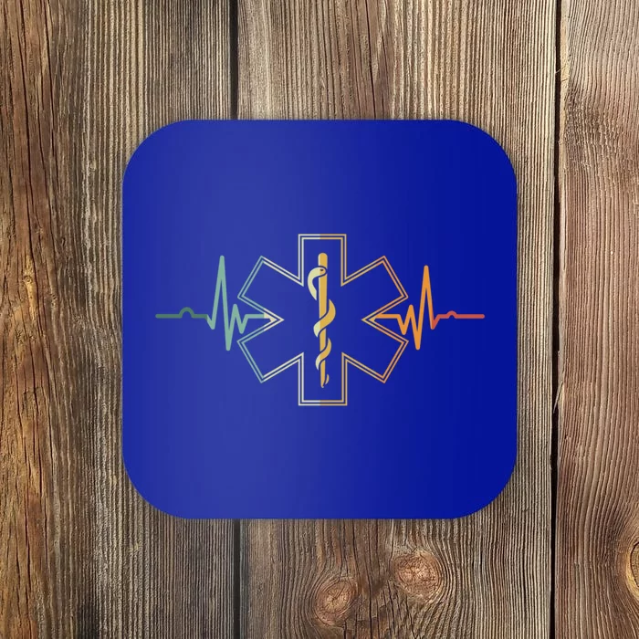 Emt Heartbeat Medical Worker First Responder Health Worker Funny Gift Coaster