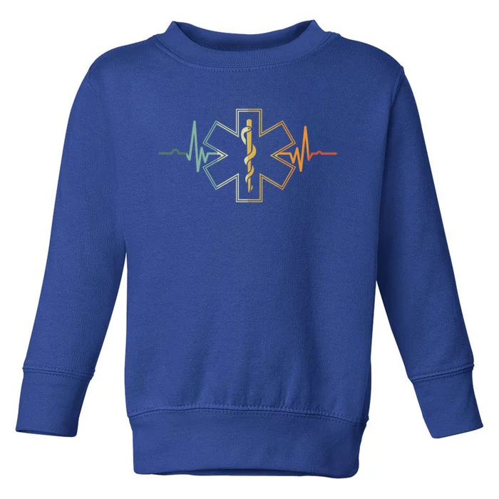 Emt Heartbeat Medical Worker First Responder Health Worker Gift Toddler Sweatshirt