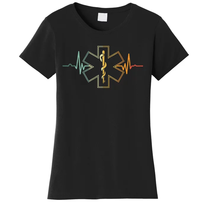 EMT Heartbeat Medical Worker First Responder Health Worker Women's T-Shirt