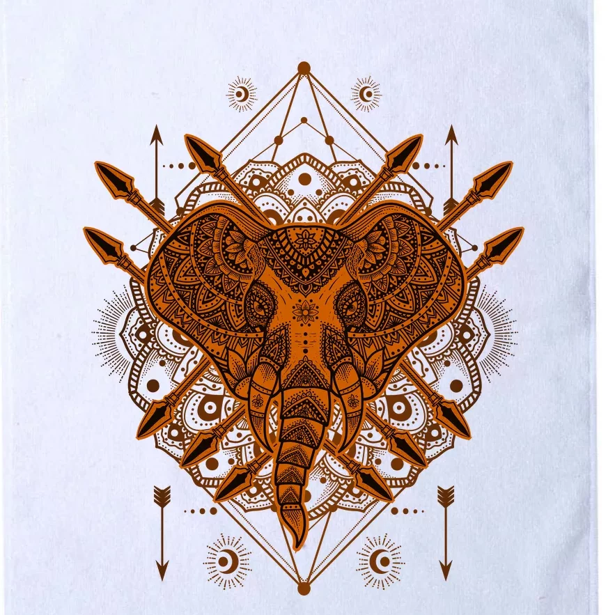 Elephant Head Mandala Platinum Collection Golf Towel