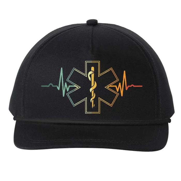 EMT Heartbeat Medical Worker First Responder Health Worker Snapback Five-Panel Rope Hat