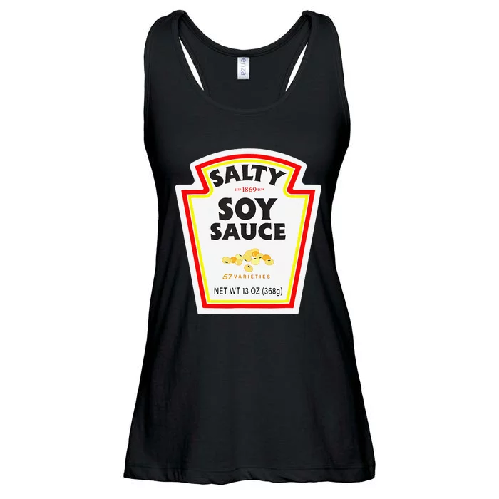 Easy Halloween Matching Costume Salty Soy Sauce Bottle Label Ladies Essential Flowy Tank