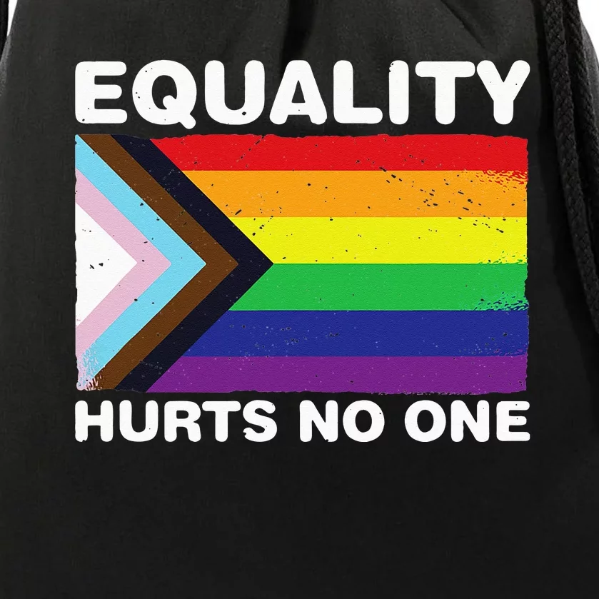 Equality Hurts No One Inclusive Progress Pride Flag Drawstring Bag