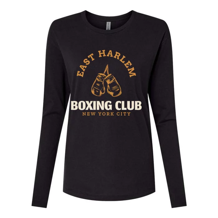 East Harlem New York City Boxing Club Boxing Gift Womens Cotton Relaxed Long Sleeve T-Shirt