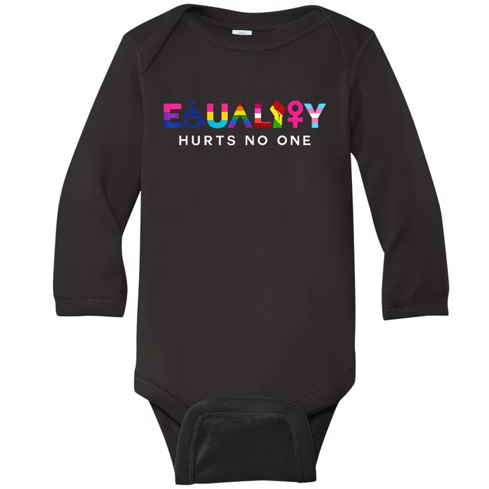 Equality Hurts No One LGBT Black Disabled Right Kind Baby Long Sleeve Bodysuit