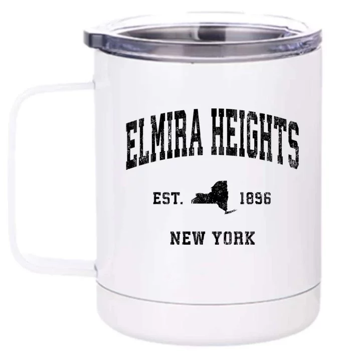 Elmira Heights New York Ny Vintage Athletic Front & Back 12oz Stainless Steel Tumbler Cup