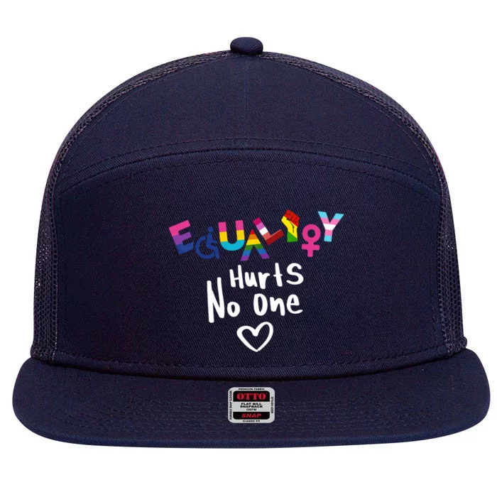 Equality Hurts No One Lgbt Black Disabled Rights Cute Gift 7 Panel Mesh Trucker Snapback Hat