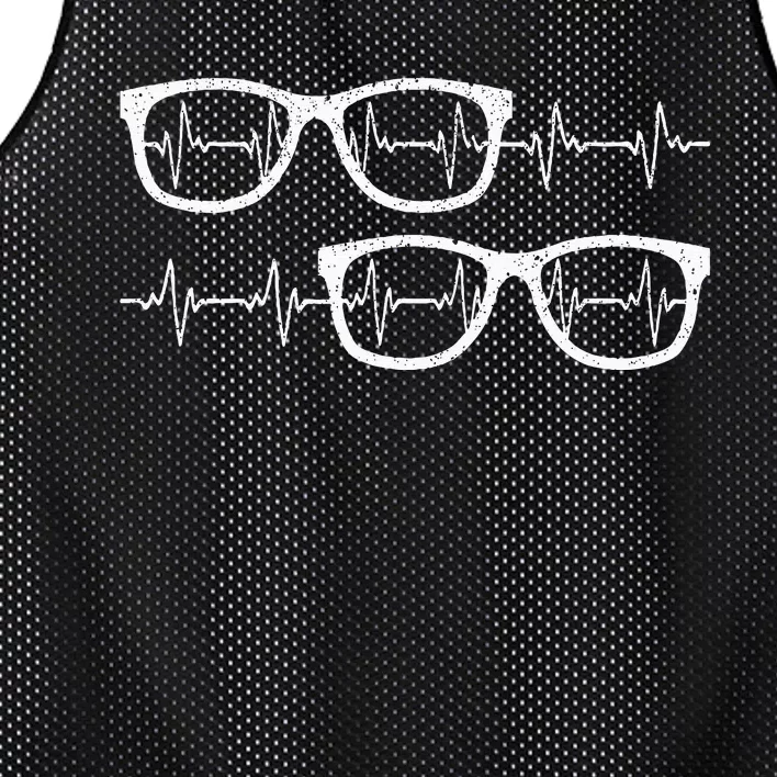 Eyeglass Heartbeat Optician Eye Doctor Ophthalmology Mesh Reversible Basketball Jersey Tank