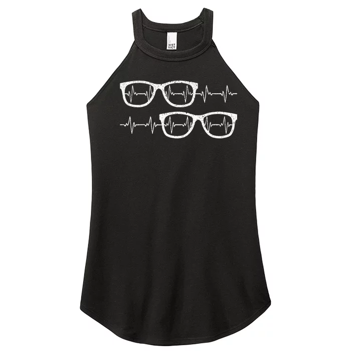 Eyeglass Heartbeat Optician Eye Doctor Ophthalmology Women’s Perfect Tri Rocker Tank