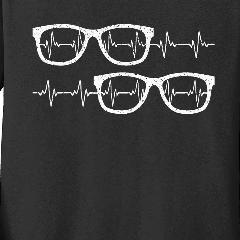 Eyeglass Heartbeat Optician Eye Doctor Ophthalmology Kids Long Sleeve Shirt