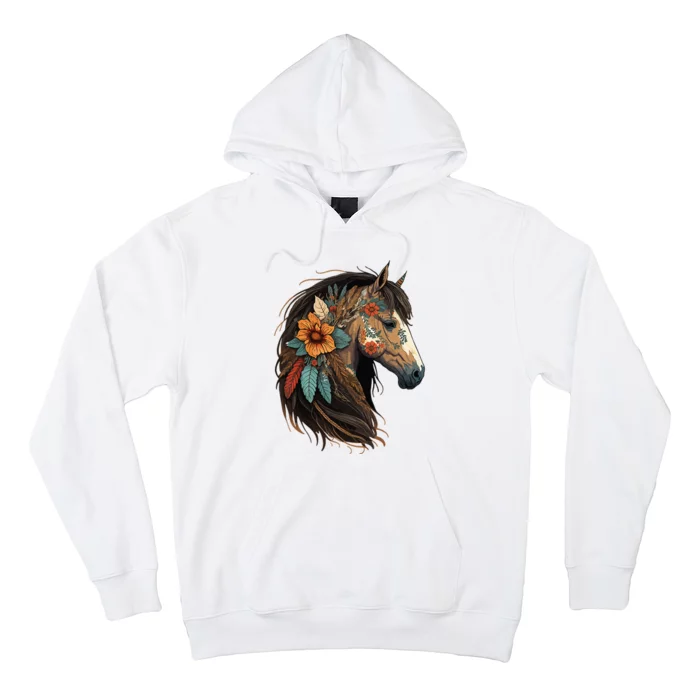 Equestrian Horse Portrait Western CowGirl Horseback Riding Hoodie