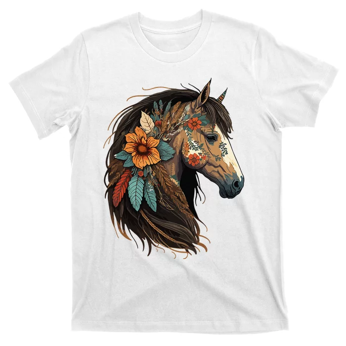 Equestrian Horse Portrait Western CowGirl Horseback Riding T-Shirt