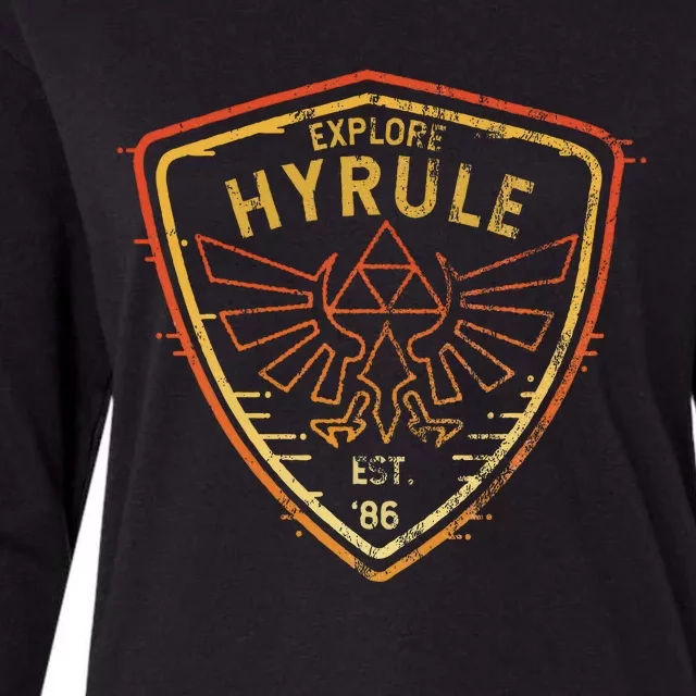 Explore Hyrule Patch Womens Cotton Relaxed Long Sleeve T-Shirt