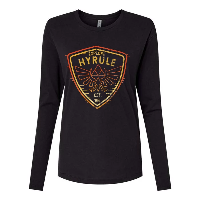 Explore Hyrule Patch Womens Cotton Relaxed Long Sleeve T-Shirt