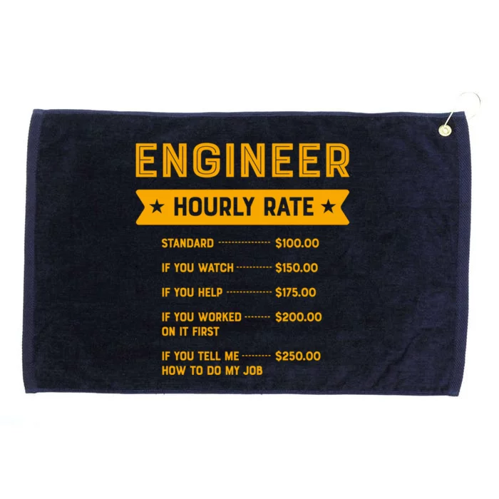 Engineer Hourly Rate Labour Day Engineering Workers Day Gift Grommeted Golf Towel