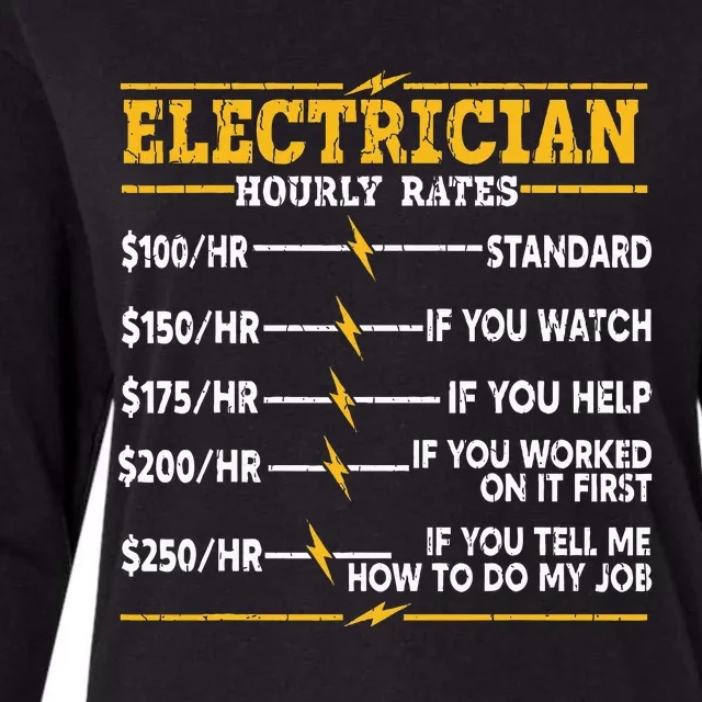 Electrician Hourly Rates Womens Cotton Relaxed Long Sleeve T-Shirt