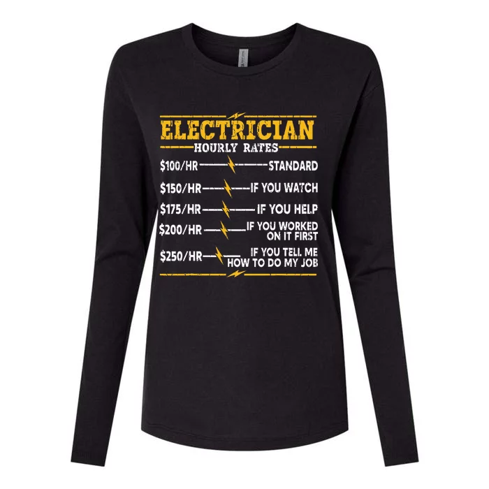 Electrician Hourly Rates Womens Cotton Relaxed Long Sleeve T-Shirt