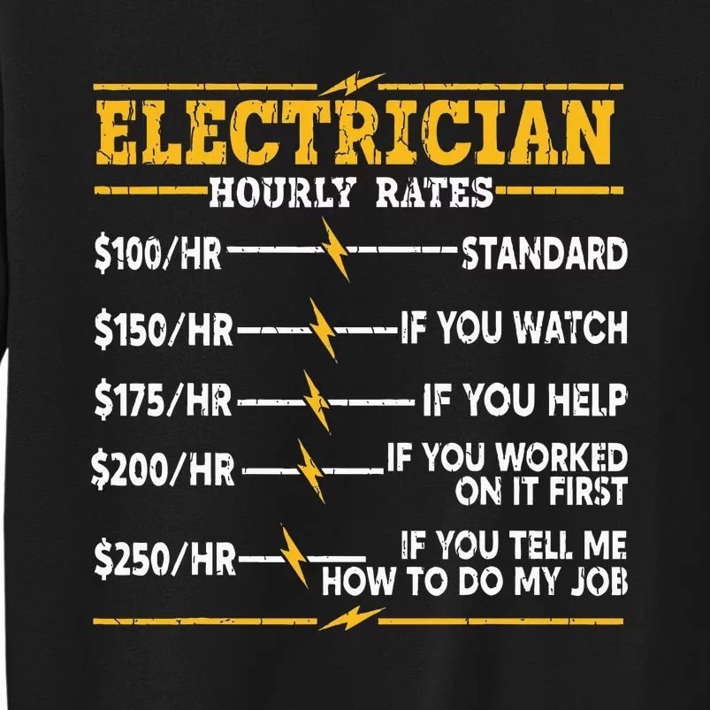 Electrician Hourly Rates Sweatshirt